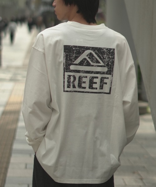 REEF(リーフ)の「REEF BOX LOGO LS T バックプリント ロンT 【2026年春夏モデル】/リーフバックプリント長袖ロンT(Tシャツ/カットソー・メンズ・ミント/ホワイト/ピンク/ブラック・X-LARGE/LARGE/MEDIUM/SMALL)」の1枚目の写真