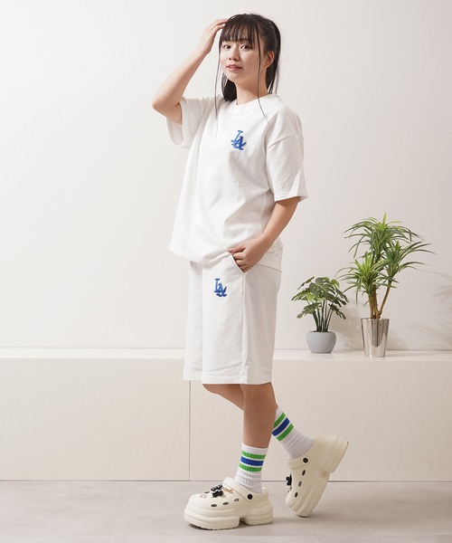 STAY GOLD（ステイゴールド）の「【STAYGOLD】LA ロゴ刺繍 スウェットショートパンツ / セットアップ対応 / LA Logo Embroidered Sweat Shorts（スウェットパンツ・レディース・グレー/ホワイト/ブラック/グリーン/ネイビー・M/L）」の18枚目の写真