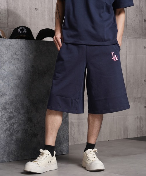 STAY GOLD（ステイゴールド）の「【STAYGOLD】LA ロゴ刺繍 スウェットショートパンツ / セットアップ対応 / LA Logo Embroidered Sweat Shorts（スウェットパンツ・レディース・グレー/ホワイト/ブラック/グリーン/ネイビー・M/L）」の9枚目の写真