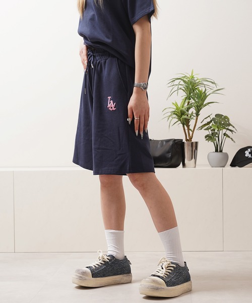 STAY GOLD（ステイゴールド）の「【STAYGOLD】LA ロゴ刺繍 スウェットショートパンツ / セットアップ対応 / LA Logo Embroidered Sweat Shorts（スウェットパンツ・レディース・グレー/ホワイト/ブラック/グリーン/ネイビー・M/L）」の6枚目の写真