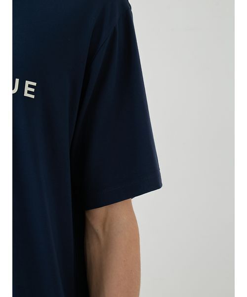 gelato pique(ジェラートピケ)の「【HOMME】レーヨンロゴTシャツ&ボーダーハーフパンツセット(ルームウェア/パジャマ・メンズ・ネイビー/オフホワイト・M/L)」の12枚目の写真