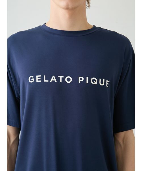 gelato pique(ジェラートピケ)の「【HOMME】レーヨンロゴTシャツ&ボーダーハーフパンツセット(ルームウェア/パジャマ・メンズ・ネイビー/オフホワイト・M/L)」の14枚目の写真