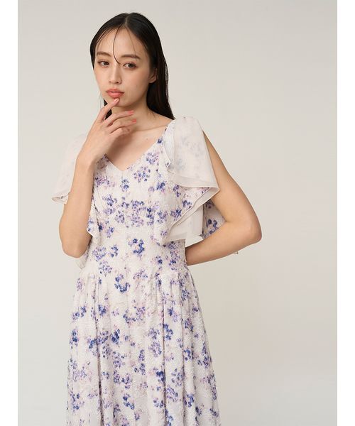 SNIDEL（スナイデル）の「リボンジャガードワンピース（ワンピース・レディース・その他/ブラック/アイボリー・1/0）」の3枚目の写真