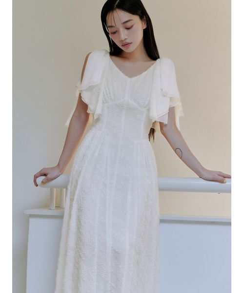 SNIDEL（スナイデル）の「リボンジャガードワンピース（ワンピース・レディース・その他/ブラック/アイボリー・1/0）」の5枚目の写真