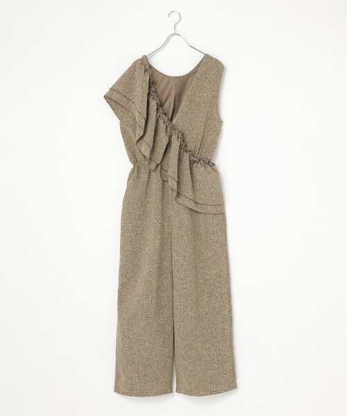 notch.(ノッチ)の「サマーツイードフリルオールインワン(サロペット/オーバーオール・レディース・グレー/アイボリー/ブラック/ブラウン・M)」の4枚目の写真