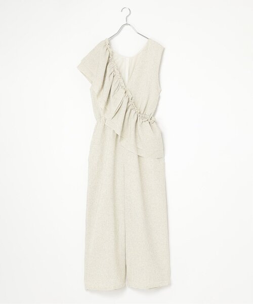 notch.(ノッチ)の「サマーツイードフリルオールインワン(サロペット/オーバーオール・レディース・グレー/アイボリー/ブラック/ブラウン・M)」の2枚目の写真