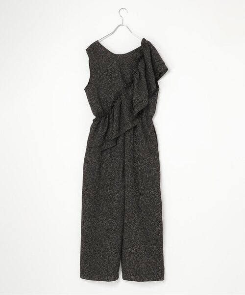 notch.(ノッチ)の「サマーツイードフリルオールインワン(サロペット/オーバーオール・レディース・グレー/アイボリー/ブラック/ブラウン・M)」の6枚目の写真