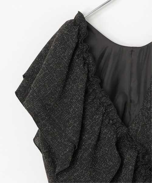 notch.(ノッチ)の「サマーツイードフリルオールインワン(サロペット/オーバーオール・レディース・グレー/アイボリー/ブラック/ブラウン・M)」の8枚目の写真