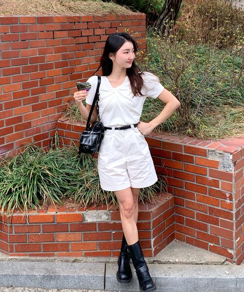 DEHEVE（デヘヴェ）の「Twist Puff T-shirt [Ivory]（Tシャツ/カットソー・レディース・アイボリー・FREE）」の5枚目の写真