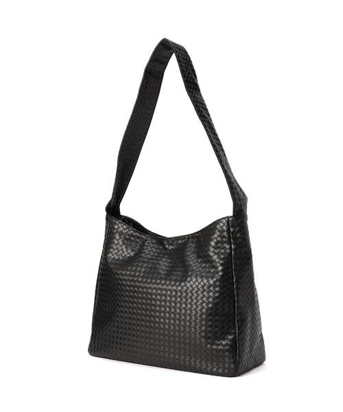 DANKE SCHON（ダンケシェーン）の「DankeSchon/ダンケシェーン/FAUX LEATHER WOVEN BAG（ショルダーバッグ・メンズ・ブラウン/ブラック・F）」の8枚目の写真
