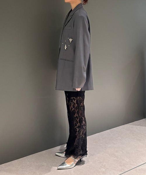 ANDRESD（アンドレスド）の「レースフレアパンツ / lace flare pants（その他パンツ・レディース・オフホワイト/ライラック/ブラック・L/M/S）」の8枚目の写真