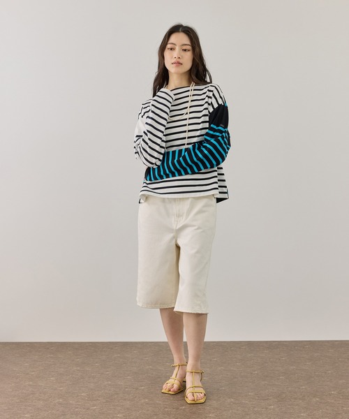 ADAM ET ROPE'(アダムエロペ)の「【G.F.G.S. for ADAM ET ROPE'】別注ボートネックボーダー(Tシャツ/カットソー・レディース・ターコイズブルー/ピンク/ホワイト・FREE)」の6枚目の写真