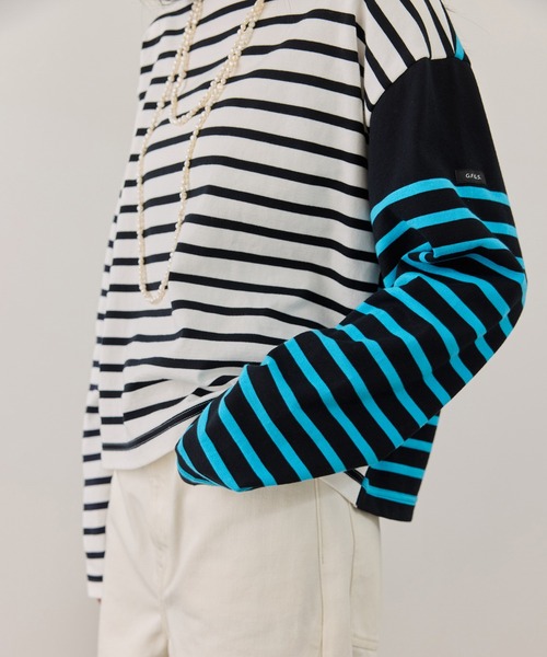 ADAM ET ROPE'(アダムエロペ)の「【G.F.G.S. for ADAM ET ROPE'】別注ボートネックボーダー(Tシャツ/カットソー・レディース・ターコイズブルー/ピンク/ホワイト・FREE)」の10枚目の写真