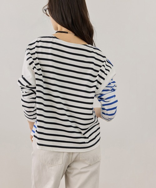 ADAM ET ROPE'(アダムエロペ)の「【G.F.G.S. for ADAM ET ROPE'】別注ボートネックボーダー(Tシャツ/カットソー・レディース・ターコイズブルー/ピンク/ホワイト・FREE)」の14枚目の写真