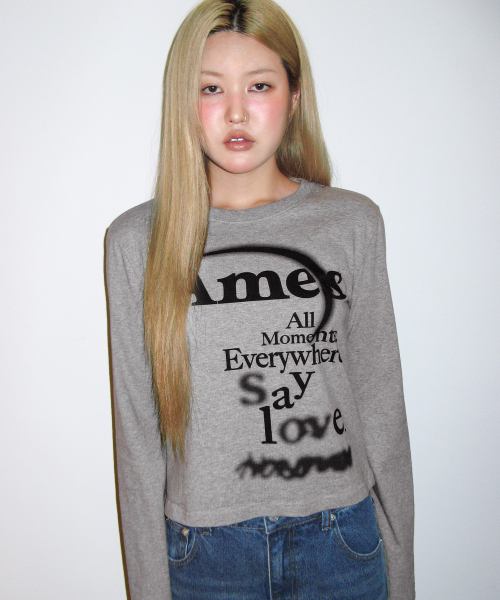 AMESWORLDWIDE(アメスワールドワイド)の「BIG TYPO LONGSLEEVE TEE GREY(Tシャツ/カットソー・レディース・その他・SMALL/MEDIUM/LARGE)」の2枚目の写真