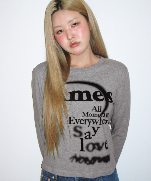 AMESWORLDWIDE(アメスワールドワイド)の「BIG TYPO LONGSLEEVE TEE GREY(Tシャツ/カットソー・レディース・その他・SMALL/MEDIUM/LARGE)」の3枚目の写真