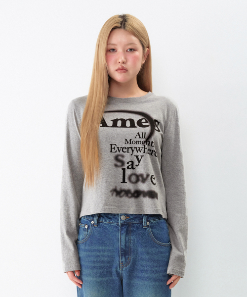 AMESWORLDWIDE(アメスワールドワイド)の「BIG TYPO LONGSLEEVE TEE GREY(Tシャツ/カットソー・レディース・その他・SMALL/MEDIUM/LARGE)」の4枚目の写真