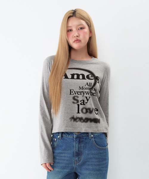 AMESWORLDWIDE(アメスワールドワイド)の「BIG TYPO LONGSLEEVE TEE GREY(Tシャツ/カットソー・レディース・その他・SMALL/MEDIUM/LARGE)」の6枚目の写真