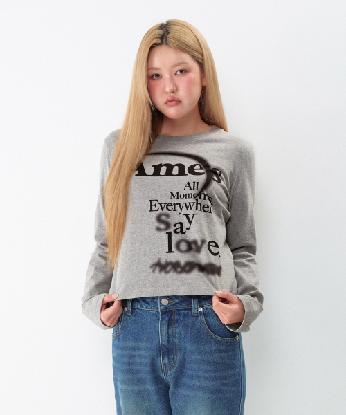 AMESWORLDWIDE(アメスワールドワイド)の「BIG TYPO LONGSLEEVE TEE GREY(Tシャツ/カットソー・レディース・その他・SMALL/MEDIUM/LARGE)」の7枚目の写真
