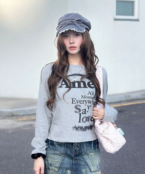 AMESWORLDWIDE(アメスワールドワイド)の「BIG TYPO LONGSLEEVE TEE GREY(Tシャツ/カットソー・レディース・その他・SMALL/MEDIUM/LARGE)」の12枚目の写真