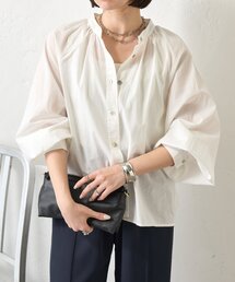 コットンローンギャザーシャツ