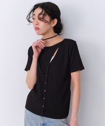 Shelly island | デザインフロント半袖カーディガン(Tシャツ/カットソー)