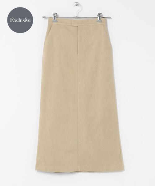 audrey and john wad（オードリーアンドジョンワッド）の「『別注』Audrey and John Wad×DOORS　スウェードスカート（スカート・レディース・ブラウン/グリーン/ベージュ・FREE）」の3枚目の写真