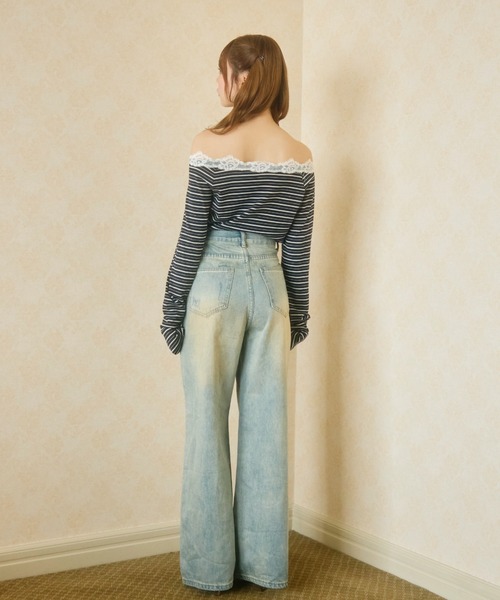 TITTY&CO.（ティティーアンドコー）の「ヴィンテージウォッシュデニム（デニムパンツ・レディース・ライトブルー・S/L/M）」の7枚目の写真