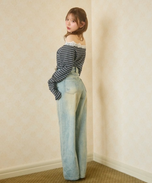 TITTY&CO.（ティティーアンドコー）の「ヴィンテージウォッシュデニム（デニムパンツ・レディース・ライトブルー・S/L/M）」の8枚目の写真