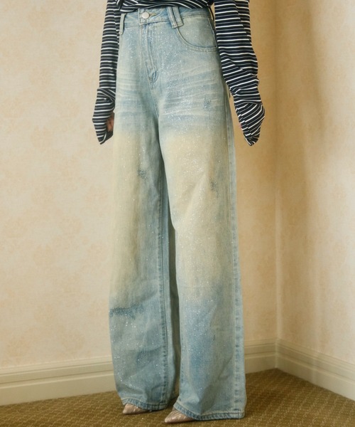 TITTY&CO.（ティティーアンドコー）の「ヴィンテージウォッシュデニム（デニムパンツ・レディース・ライトブルー・S/L/M）」の4枚目の写真
