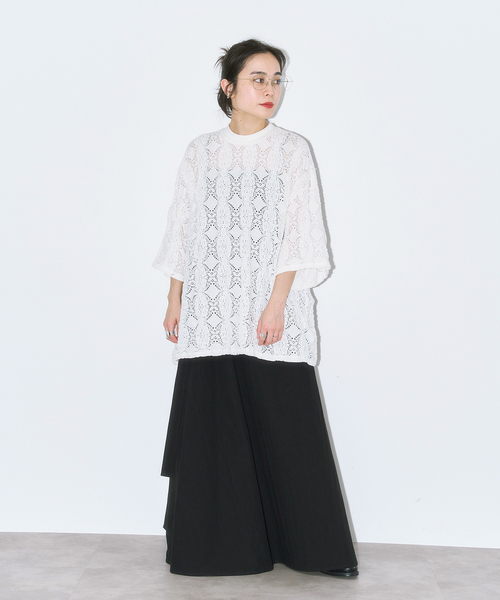 CITYSHOP(シティーショップ)の「《追加》LACE Tシャツ(Tシャツ/カットソー・レディース・ブラック/ホワイト・FREE)」の5枚目の写真