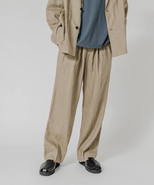 URBAN RESEARCH（アーバンリサーチ）の「LINEN WIDE EASY PANTS（その他パンツ・メンズ・ブラック/ベージュ/ネイビー・MEDIUM/LARGE）」の3枚目の写真
