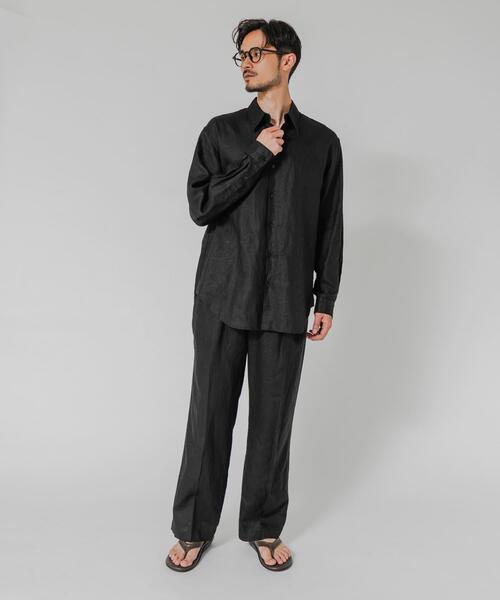 URBAN RESEARCH（アーバンリサーチ）の「LINEN WIDE EASY PANTS（その他パンツ・メンズ・ブラック/ベージュ/ネイビー・MEDIUM/LARGE）」の2枚目の写真