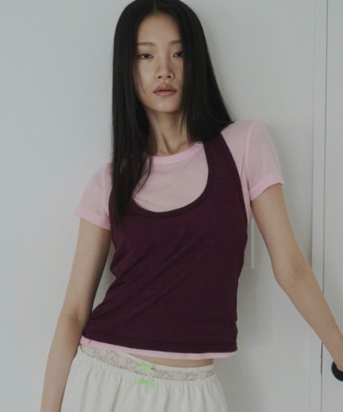 FEKETE(フェケテ)の「sheer halter top / シアーホルターネック(Tシャツ/カットソー・レディース・ライトブルー/ピンク/プラム・FREE)」の2枚目の写真