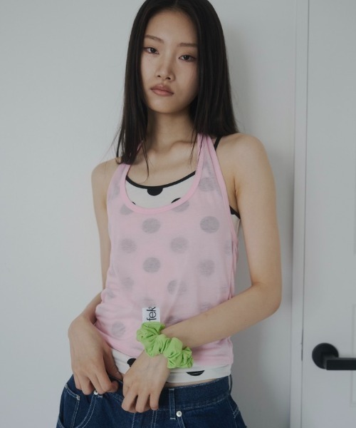 FEKETE(フェケテ)の「sheer halter top / シアーホルターネック(Tシャツ/カットソー・レディース・ライトブルー/ピンク/プラム・FREE)」の3枚目の写真