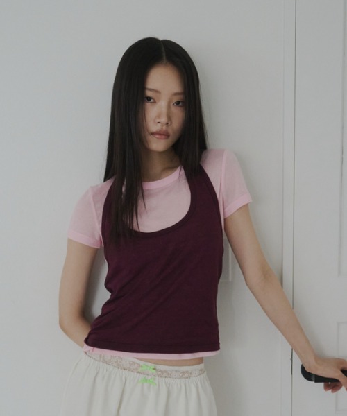 FEKETE(フェケテ)の「sheer halter top / シアーホルターネック(Tシャツ/カットソー・レディース・ライトブルー/ピンク/プラム・FREE)」の11枚目の写真