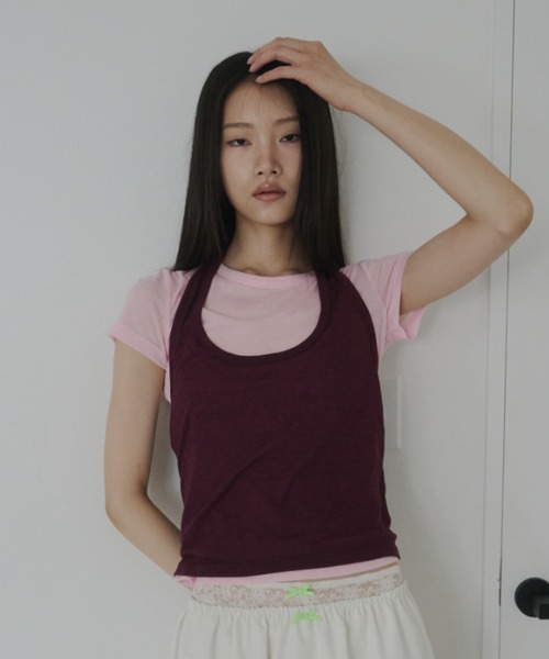 FEKETE(フェケテ)の「sheer halter top / シアーホルターネック(Tシャツ/カットソー・レディース・ライトブルー/ピンク/プラム・FREE)」の12枚目の写真