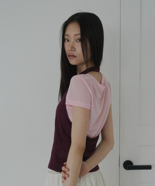 FEKETE(フェケテ)の「sheer halter top / シアーホルターネック(Tシャツ/カットソー・レディース・ライトブルー/ピンク/プラム・FREE)」の14枚目の写真