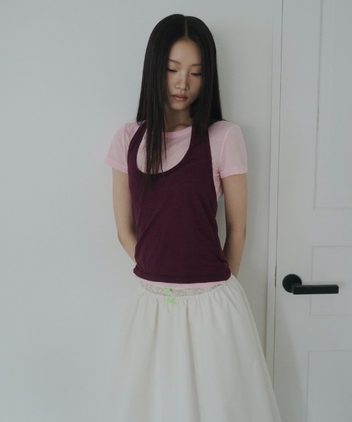 FEKETE(フェケテ)の「sheer halter top / シアーホルターネック(Tシャツ/カットソー・レディース・ライトブルー/ピンク/プラム・FREE)」の7枚目の写真