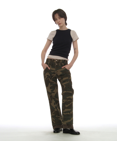 PARTIMENTO WOMEN(パルティメントウィメン)の「ウォッシュドダブルレイヤーパンツ_カモフラージュ(その他パンツ・レディース・その他・SMALL/MEDIUM)」の6枚目の写真