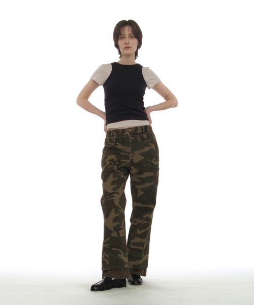 PARTIMENTO WOMEN(パルティメントウィメン)の「ウォッシュドダブルレイヤーパンツ_カモフラージュ(その他パンツ・レディース・その他・SMALL/MEDIUM)」の7枚目の写真