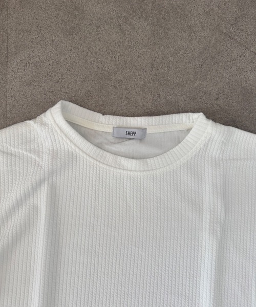 SHEPP(シープ)の「【UNISEX】ワッフル編み オーバーサイズ クルーネック プルオーバー(Tシャツ/カットソー・メンズ・ブラック/ホワイト・M)」の16枚目の写真
