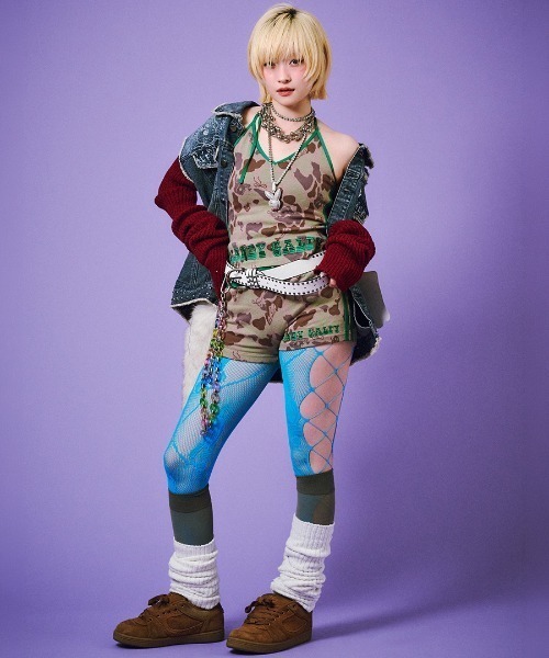 GALFY(ガルフィー)の「GALFY/ガルフィー/ハデカモキャミ(キャミソール・レディース・ピンク/カーキ/オレンジ/ベージュ・F)」の10枚目の写真