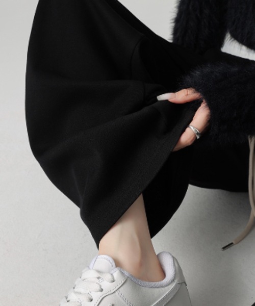 Teem Store(チームストア)の「薄手ダブルウエストワイドスウェットパンツ(スウェットパンツ・レディース・ブラック/グレー・L/M)」の9枚目の写真
