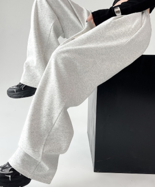 Teem Store(チームストア)の「薄手ダブルウエストワイドスウェットパンツ(スウェットパンツ・レディース・ブラック/グレー・L/M)」の6枚目の写真