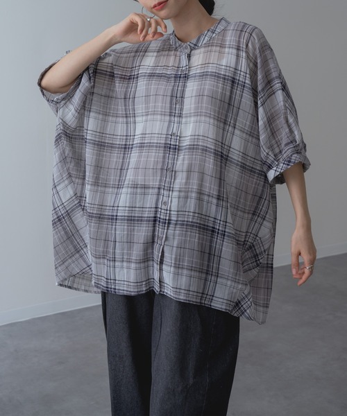 refinedworks(リファインドワークス)の「【refinedworks】大人カジュアル を彩る チェック柄 シャツ(シャツ/ブラウス・レディース・グレー/レッド/グリーン・FREE)」の15枚目の写真