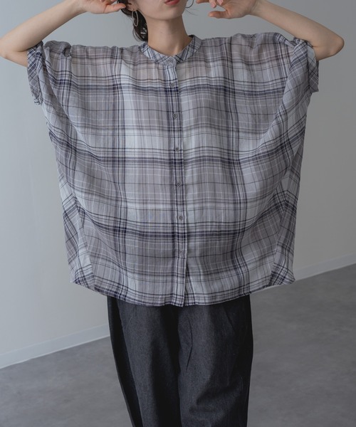 refinedworks(リファインドワークス)の「【refinedworks】大人カジュアル を彩る チェック柄 シャツ(シャツ/ブラウス・レディース・グレー/レッド/グリーン・FREE)」の16枚目の写真