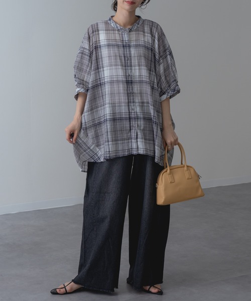 refinedworks(リファインドワークス)の「【refinedworks】大人カジュアル を彩る チェック柄 シャツ(シャツ/ブラウス・レディース・グレー/レッド/グリーン・FREE)」の22枚目の写真