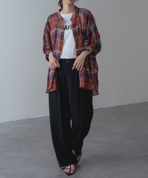 refinedworks(リファインドワークス)の「【refinedworks】大人カジュアル を彩る チェック柄 シャツ(シャツ/ブラウス・レディース・グレー/レッド/グリーン・FREE)」の18枚目の写真