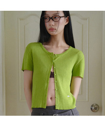 HALF KNIT CARDIGAN GREEN